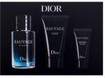 Dior Sauvage set cadou Apă de parfum 60 ml + gel de duș 50 ml + cremă hidratantă pentru față și barbă 20ml pentru bărbați