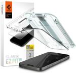 Spigen Folie de protectie Ecran Spigen EZ FIT pentru Apple iPhone 15 Pro, Sticla Securizata, Full Glue, 2.5D, Case Friendly, Neagra AGL06899
