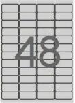 APLI 45, 7x21, 2 mm, poliészter, időjárásálló, kerekített sarkú Etikett ezüst, (960 etikett/csomag) (10066)