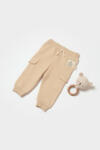 BabyCosy Pantaloni cu buzunare laterale, Two thread, 100%bumbac organic - Stone, BabyCosy (Marime: 18-24 Luni) (BC-CSY8019-18) - roua