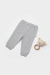 BabyCosy Pantaloni lungi, Two thread, 100%bumbac organic - Gri, BabyCosy (Marime: 9-12 luni) (BC-CSY8020-9) - roua
