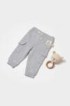BabyCosy Pantaloni cu buzunare laterale, Two thread, 100%bumbac organic - Gri, BabyCosy (Marime: 9-12 luni) (BC-CSY8016-9) - roua