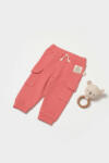 BabyCosy Pantaloni cu buzunare laterale, Two thread, 100%bumbac organic - Rose, BabyCosy (Marime: 6-9 luni) (BC-CSY8018-6) - roua