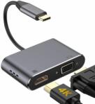 Platinet Adaptor tip C - HDMI 4K 30Hz si VGA (simultan) (PMMA9832)