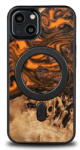 Bewood Husa Wood and Resin Case for iPhone 13 MagSafe Bewood Unique Orange - Orange and Black - vexio