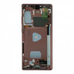 Samsung N980, N981 Galaxy Note 20 (4G és 5G) előlap keret, lcd kijelző és érintőpanel, arany (Same size OLED)