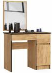 Akord Furniture Factory Masa de toaleta/machiaj, 2 sertare, dreapta, cu oglinda, dulap, stejar craft, 90x50x77/142 cm (210529-AK) - artool
