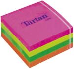 Tartan Öntapadó jegyzettömb, 76x76 mm, 400 lap, TARTAN, vegyes neon színek (7100172407) - nyomtassingyen