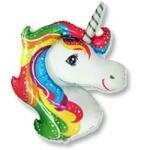 Flexmetal Fólia lufi, mini forma, Unikornis fej, 37CM