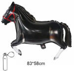  Fólia lufi, nagyforma, ló, fekete, 83*58 cm, csomagolt