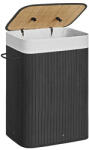 SONGMICS Bambusz kosár szennyestartó 72L, fekete (LCB10B) - deco24