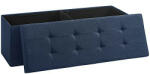 SONGMICS Összecsukható vászon tárolópuff, kék 110x38x38cm (LSF77IN)