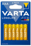 VARTA Baterie Alcalina Longlife Lr03 Bl 6buc Varta (bat0241) - cadouriminunate Baterii de unica folosinta