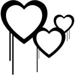 Duragon Sticker decorativ, Inima simbolul iubirii, Negru, 108x110 cm