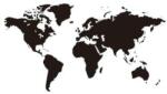 Duragon Sticker pentru perete, harta lumii, negru, 200x109 cm