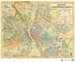  Budapest Székesfőváros térképe (1934) falitérkép 95*76 cm - íves papír - TÖBB VÁLTOZAT