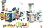 Smoby Set magazin electronic produse mixte cu frigider Maxi Market cu bucătărie Smoby cu mașină de spălat vase și fier de călcat cu sunete și alimente (SM350242-21)