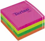 Tartan Öntapadó jegyzettömb, 76x76 mm, 400 lap, TARTAN, vegyes neon színek (LPT7676CN) - primatinta