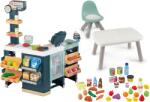 Smoby Set magazin electronic produse mixte cu frigider Maxi Market cu masă Smoby și scăunele KidChair cu alimente în plasă (SM350242-24)