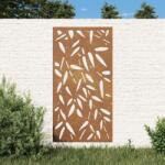 vidaXL bambuszlevél-mintás corten acél kerti faldísz 105 x 55 cm (824483)