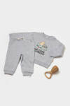 BabyCosy Set hanorac si pantaloni, Two thread, 100%bumbac organic - Gri, BabyCosy (Marime: 12-18 Luni) (BC-CSY8024-12) - esell