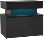  Éjjeliszekrény Monfero (Fekete + Fényes fekete)