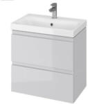 Cersanit Moduo Slim 60 dupla fiókos mosdószekrény, szifonkivágás nélkül, lapraszerelt/szürke S590-003-DSM (S590-003-DSM)