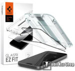 Spigen Apple iPhone 15, SPIGEN SPIGEN EZ FIT üvegfólia, 2db, 9H, 0, 2mm, Full cover, Feket (AGL06904)