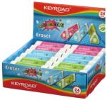 Keyroad Radír, PVC mentes 24 db/display Keyroad Kaleidoscope vegyes színek (38452)