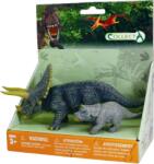 CollectA Set de 2 figurine pictate manual Triceratops cu pui 89312 (COL89312SPP) - bekid Figurina