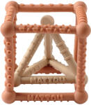  Nattou rágóka szilikon kocka és háromszög szett 2db karamell-bézs - babycenter-online