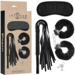 Intense Fetish Erotic Playset 1 With Handcuffs, Blind Mask & Flogger Black