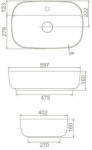 CeraStyle - Top Counter pultra ültethető porcelán mosdó - AQUA - (OC007H61U05)
