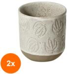 Pronat Mozaic Set 2 x Cana din Ceramica 200ml, cu Design Frunza (ORP-2xWH49872)