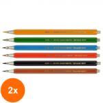 KOH-I-NOOR Set 2 x 6 Creioane Mecanice, 2 mm, Versatil (HOK-2xKH-K5217)