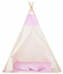 SPRINGOS Indián sátor, gyerekeknek - rózsaszín csillagos (TIP12)