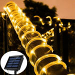 LEDvonal Led fényfüzér , kültéri , napelemes , 200 LED , 10 m , meleg fehér , IP44 (200L-warm-white-uk)