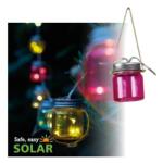 LEDvonal Led fényfüzér , kültéri , napelemes , befőttes üveg , 8 db , 2 m , színes (7615F -colorfullbottle-uk)