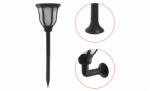  Led lámpatest , napelemes , fali/földbe szúrható , 2in1 , 1 Watt , hideg fehér , kültéri , fekete , IP54 (3743)