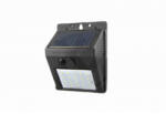  Led lámpatest , napelemes , alkonykapcsolóval , 3 Watt , hideg fehér , kültéri , fekete , IP65 (0515)