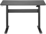 A+ Állítható magasságú asztal, Kézi, 120x60 cm, 74-115 cm magasság, Fejhallgatótartó, Fekete