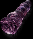 DreamToys Glaze Glass Rosebud Beaded Plug Pink Dildo