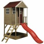 Wendi Toys Casuta de gradina cu platforma, loc pentru nisip, tobogan, Nordic Adventure House, Wendi Toys