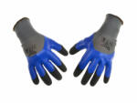 GEKO védőkesztyű, (kék) poliészter bélés hab, latex bevonattal duplán mártott ujjal XL / 10 (G73577)