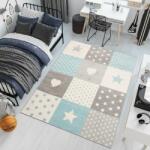 Tapiso Fehér és türkiz színű, mintás szőnyeg (TAP__C573A WHITE/TURQUOIS LAZUR)