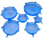 MH Protect Univerzális szilikon fedő szett ételtárolókhoz 6 darab kék