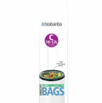 Brabantia Sac de gunoi Brabantia marimea C, 10-12L, 10 bucati, verde, biodegradabil 647031 (647031)