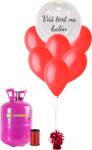 Personal Set personalizat de petrecere cu heliu roșu - Balon transparent 11 buc