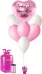 Personal Set de petrecere personalizat cu heliu - Inimă roz 31 buc