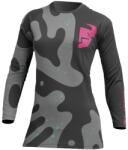 Thor MX Tricou Enduro - Cross Damă THOR SECTOR DISGUISE 2023 · Negru / Gri / Roz